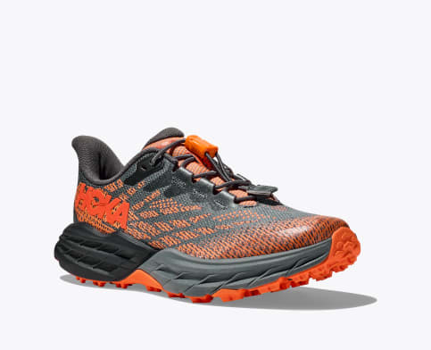 HOKA NIÑO ZAPATILLA SPEEDGOAT 5 YOUTH CASTLEROCK/VIBRANT ORANGE