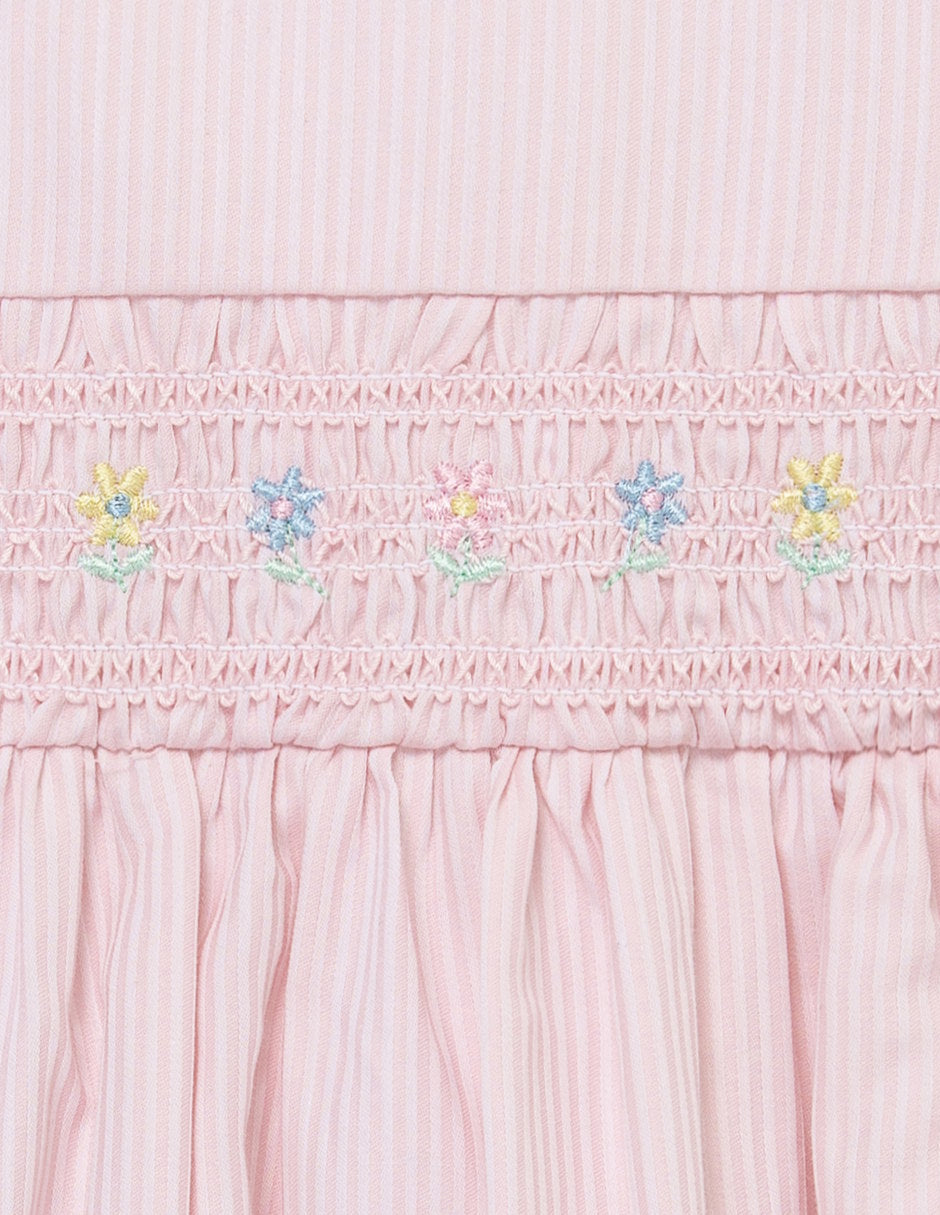 LITTLE ME BEBE NIÑA VESTIDO & HEADBAND SMOCKED PINK
