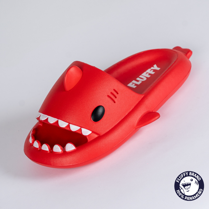 FLUFFY NIÑO CHANCLETA SHARK CARDINAL RED