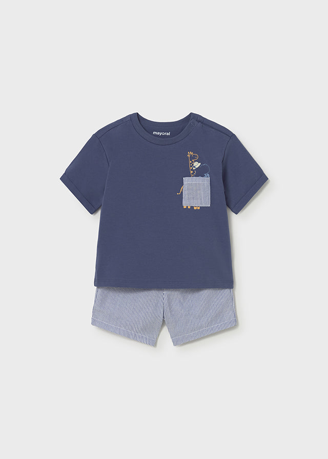 Mayoral Conjunto De Short Seersucker Capri para Bebé Niño