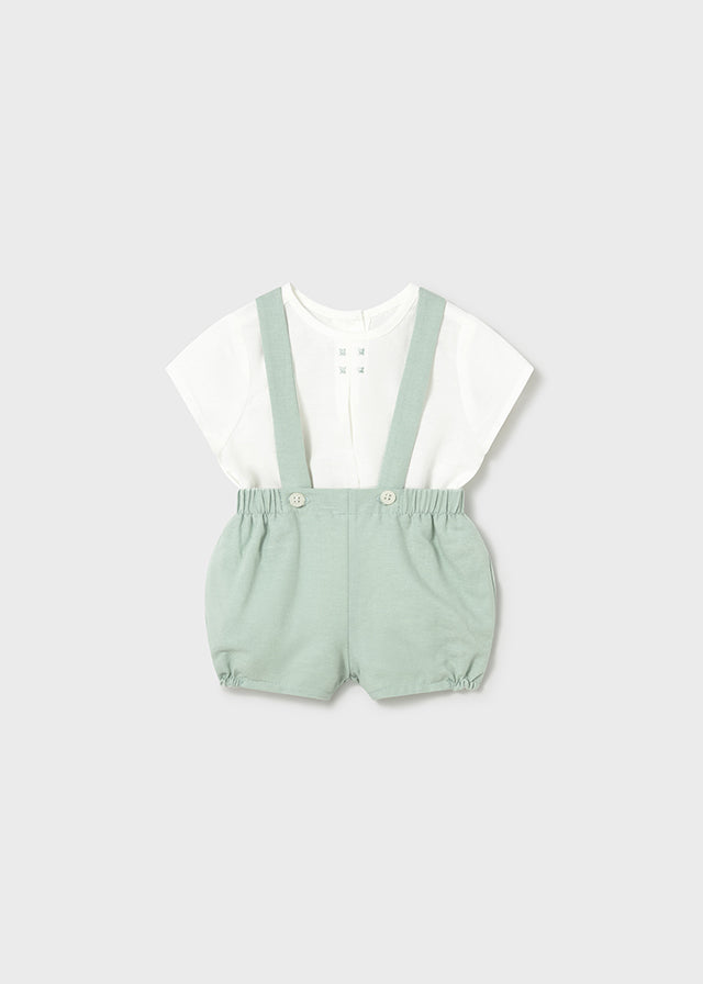Mayoral Conjunto De Short Tirantes Aqua para Bebé Niño