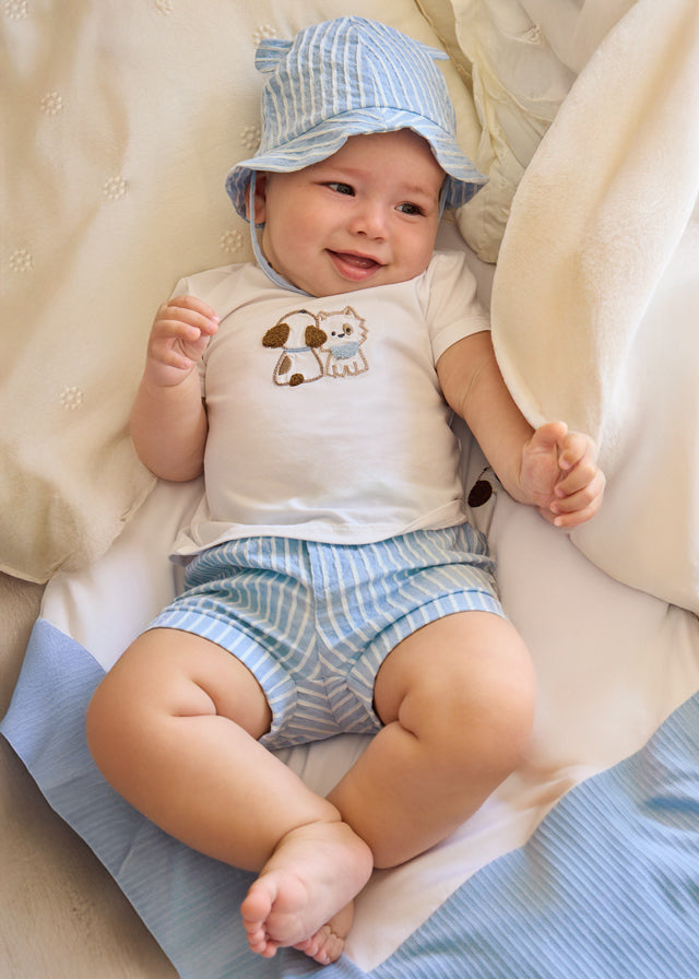 Mayoral Conjunto De Short Con Gorro Cielo para Bebé Niño