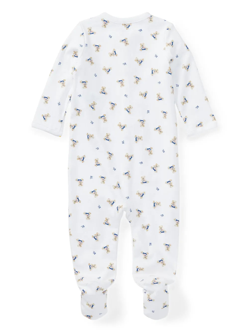 RALPH LAUREN BEBE NIÑO PIJAMA INTERLOCK WHITE/BLUE MULTI