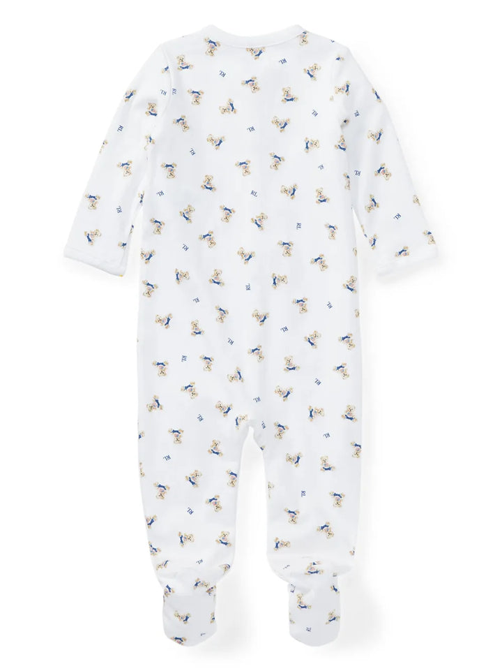 RALPH LAUREN BEBE NIÑO PIJAMA INTERLOCK WHITE/BLUE MULTI