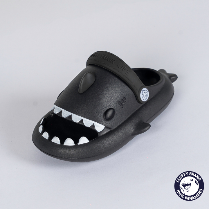 FLUFFY NIÑO CHANCLETA SHARK BABY BLACK