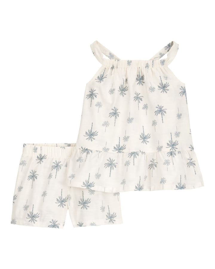 CARTERS BEBE NIÑA CONJ. DE SHORT IVORY PALM 2PK