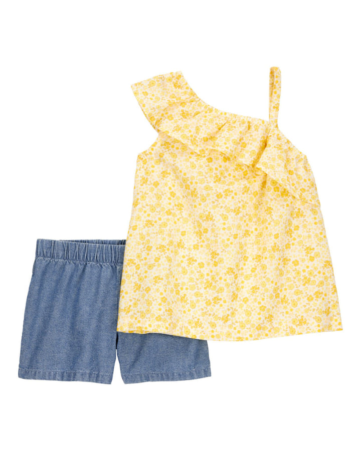 CARTERS NIÑA CONJ. DE SHORT YELLOW FLORAL