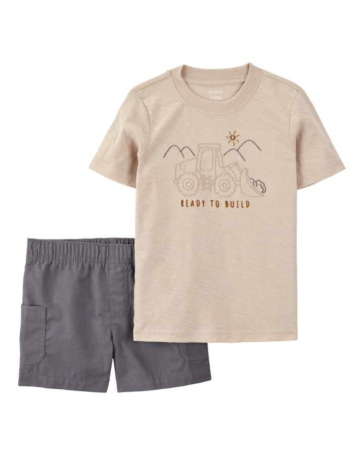 CARTERS BEBE NIÑO CONJ. DE SHORT KHAKI CONSTRUCTION 2PK