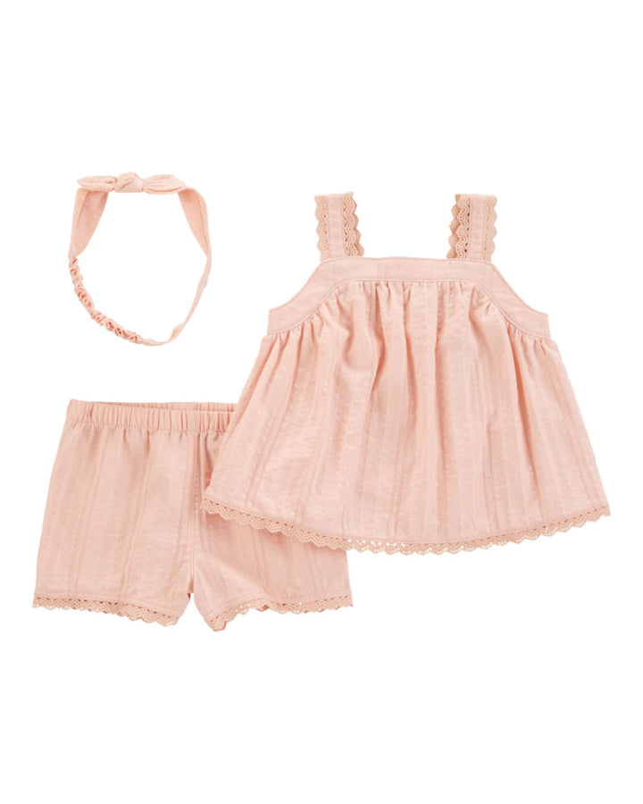 CARTERS BEBE NIÑA CONJ. DE SHORT PINK