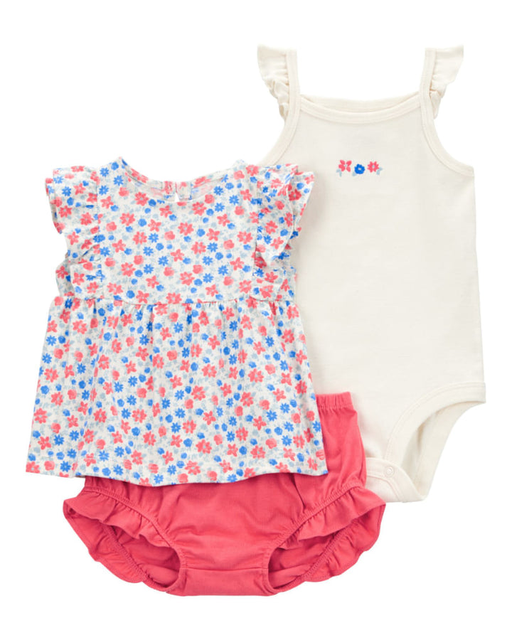 CARTERS BEBE NIÑA CONJ. DE SHORT PRINT 3PZ