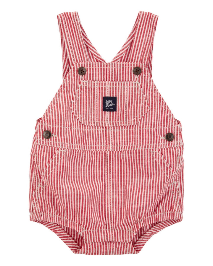 OSHKOSH BEBE NIÑO ROMPER HICKORY BUBBLE STRIPE RED