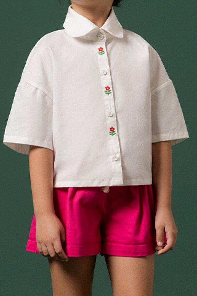 BUGBEE NIÑA CONJ. DE SHORT BLANCO/ROSADO