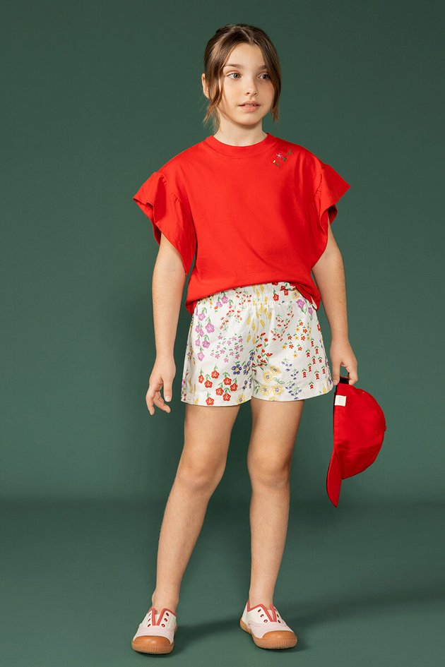 BUGBEE NIÑA CONJ. DE SHORT ROJO/MULTICOLOR