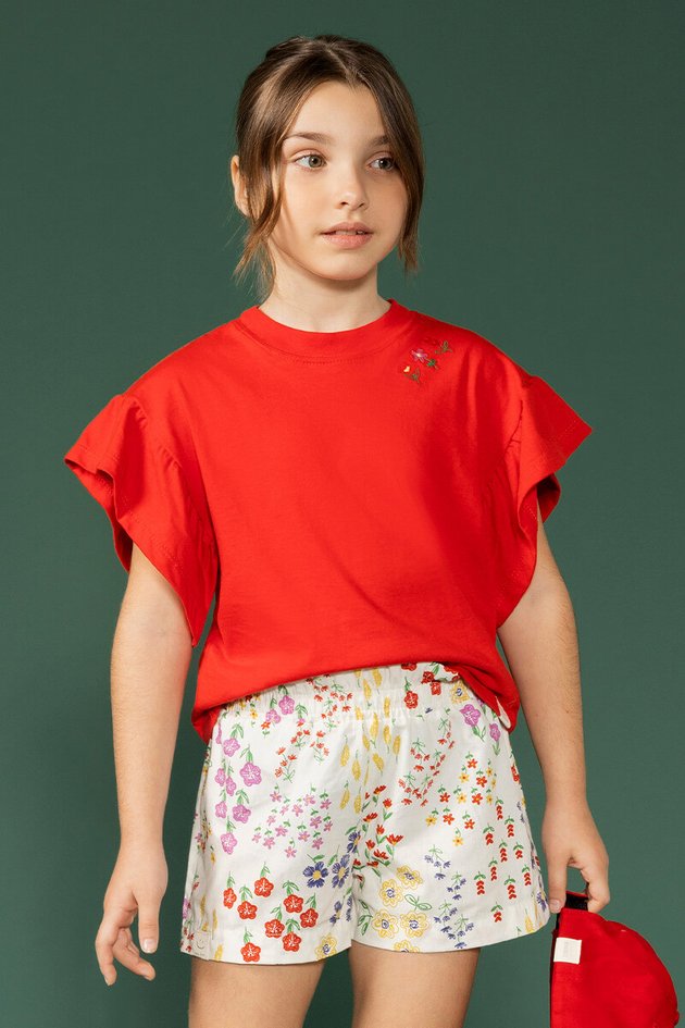 BUGBEE NIÑA CONJ. DE SHORT ROJO/MULTICOLOR