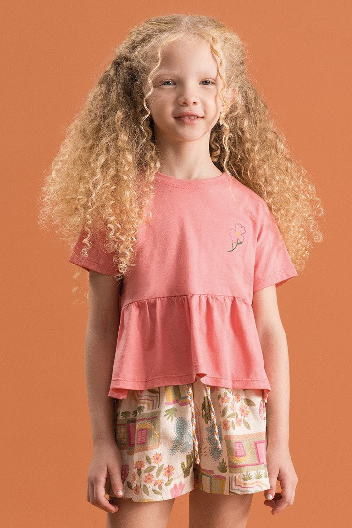 BUGBEE NIÑA CONJ. DE SHORT NARANJA