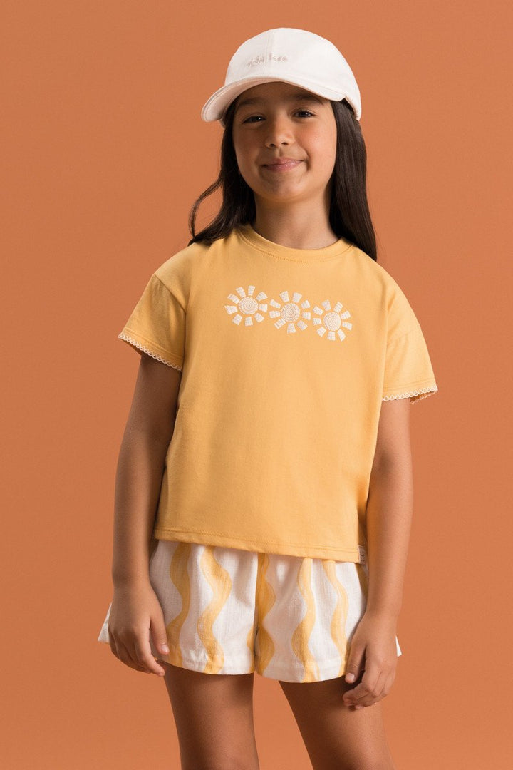 BUGBEE NIÑA CONJ. DE SHORT NARANJA