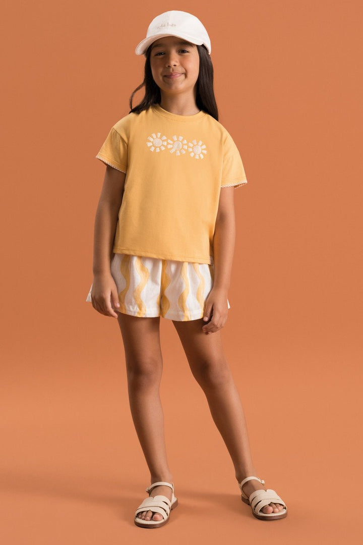 BUGBEE NIÑA CONJ. DE SHORT NARANJA