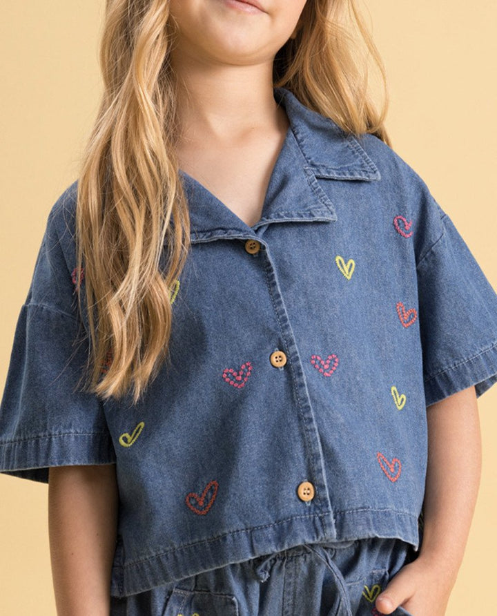 BUGBEE NIÑO CAMISA DENIM AZUL MEDIO
