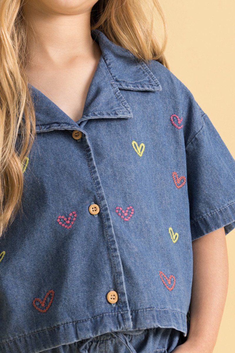 BUGBEE NIÑO CAMISA DENIM AZUL MEDIO