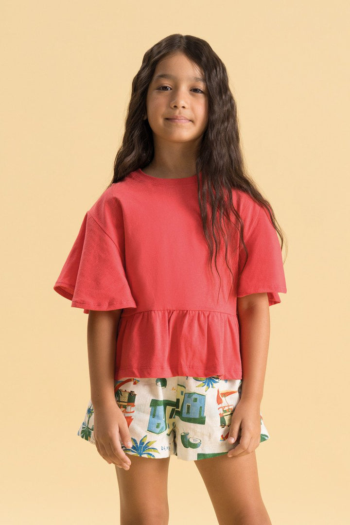 BUGBEE NIÑA CONJ. DE SHORT ROJO