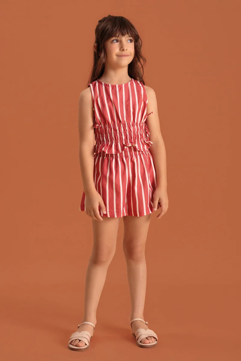 BUGBEE NIÑA CONJ. DE SHORT ROJO