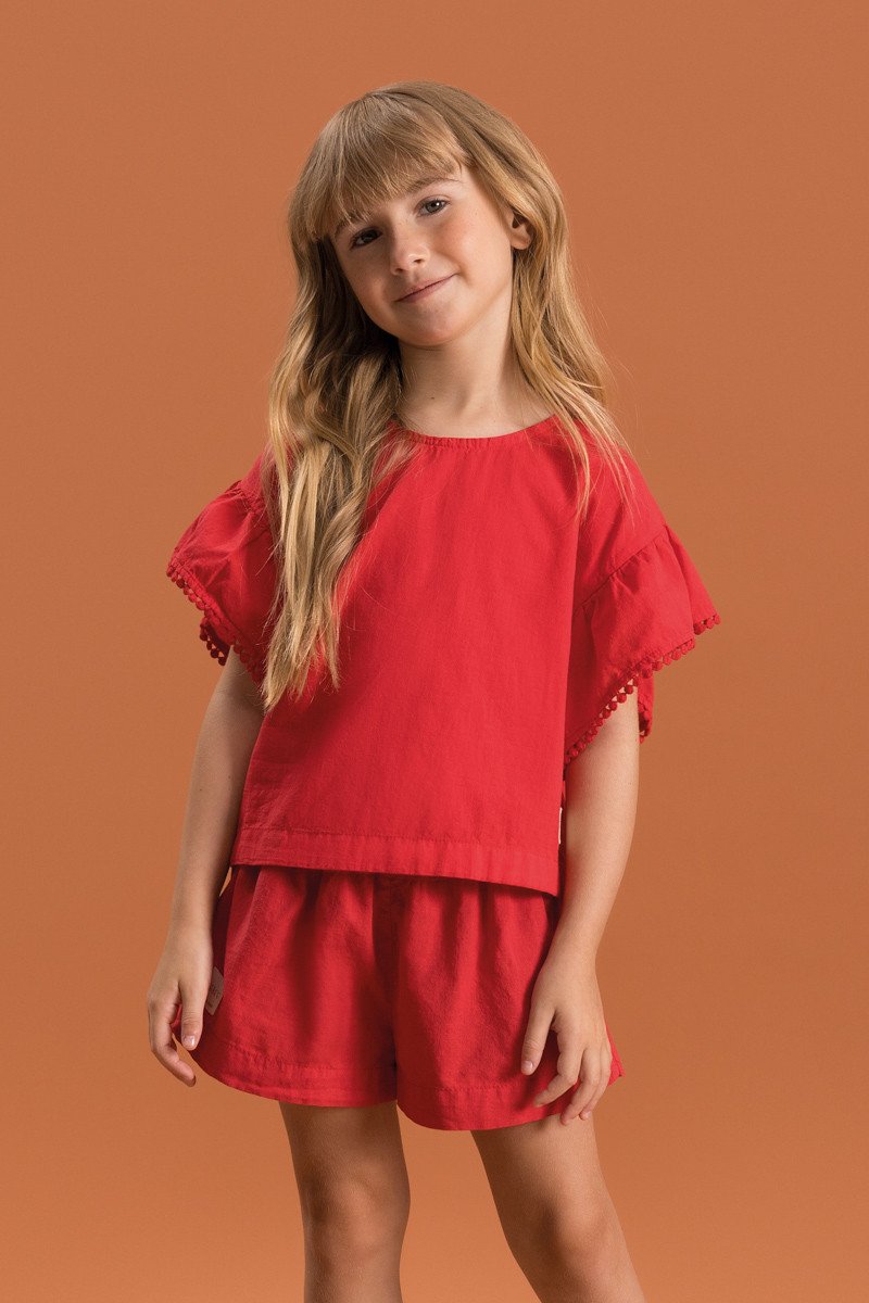 BUGBEE NIÑA CONJ. DE SHORT ROJO