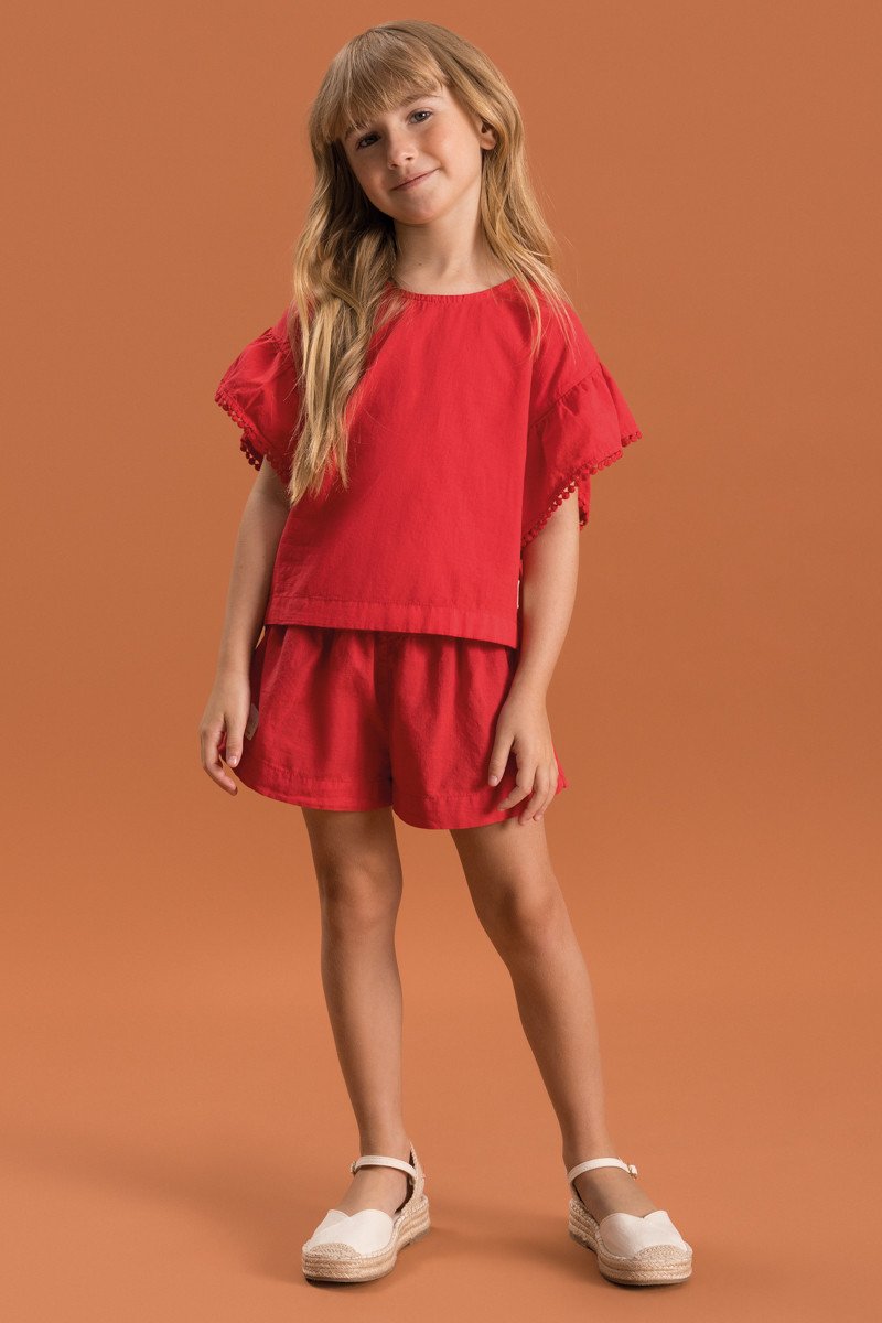 BUGBEE NIÑA CONJ. DE SHORT ROJO