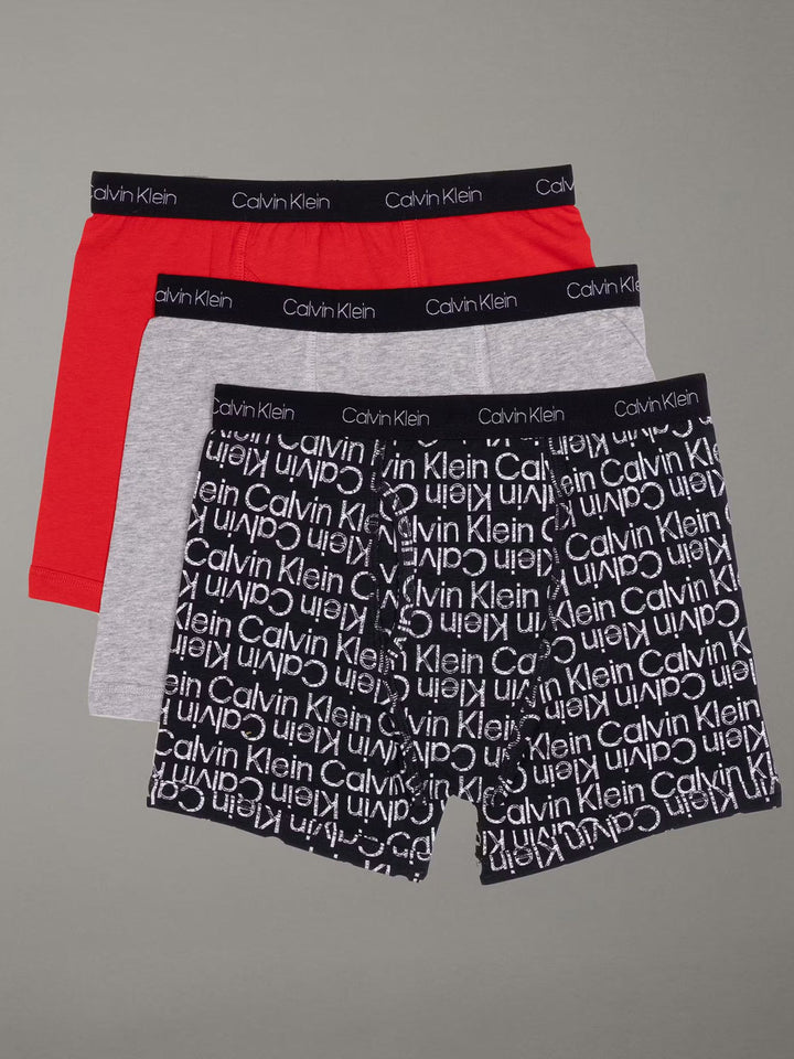 CALVIN KLEIN NIÑO BOXER BLACK CALVIN SKETCH LOGO/HEATH 3PCS