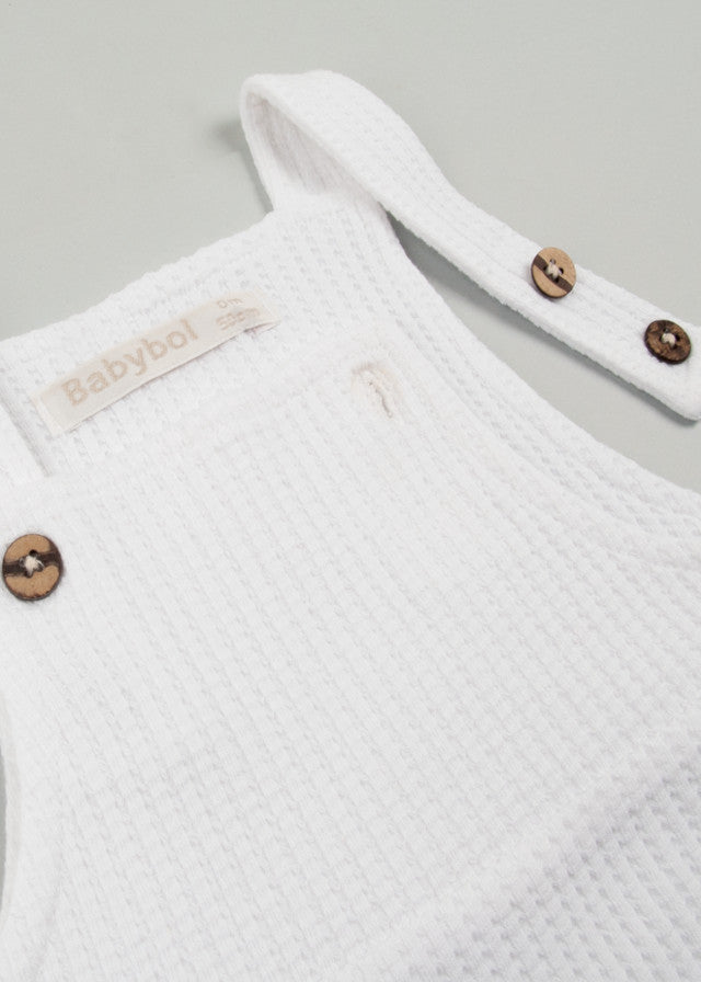 BABY BOL BEBE NIÑA OVEROL BLANCO