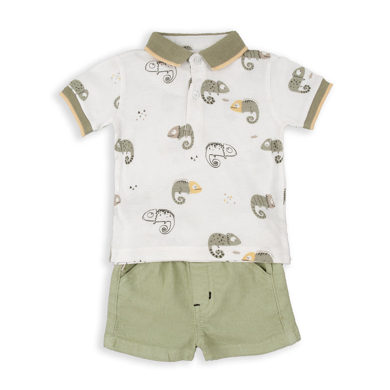 BABY BOL NIÑO CONJ DE SHORT CAQUI