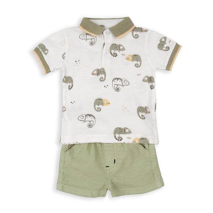 BABY BOL NIÑO CONJ DE SHORT CAQUI