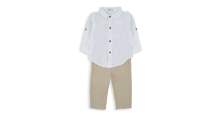 BABY BOL NIÑO CONJ DE PANTALON BEIGE