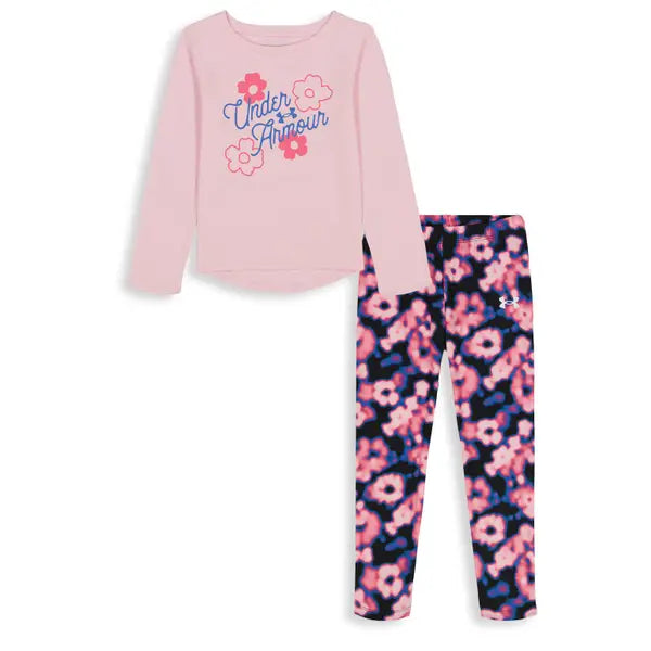 UNDER ARMOUR NIÑA CONJ. DE PANTALON PRIME PNK/HALTONE FLORAL/BLK