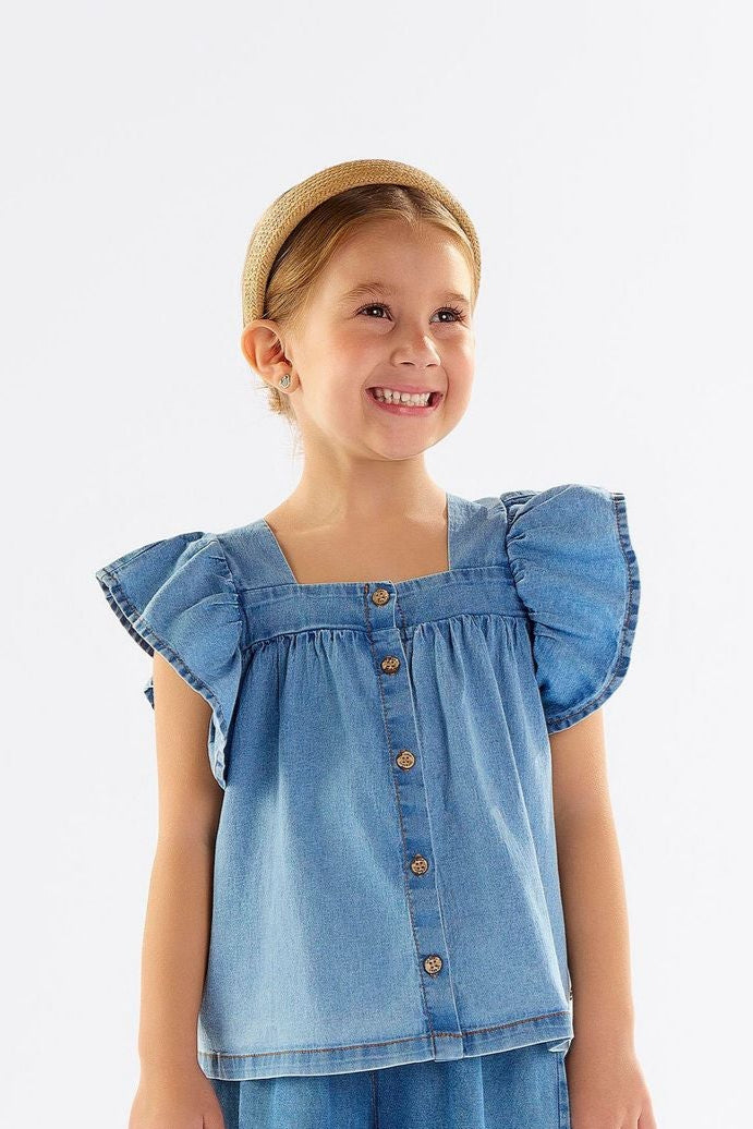 UP BABY NIÑA BLUSA DENIM BLUE