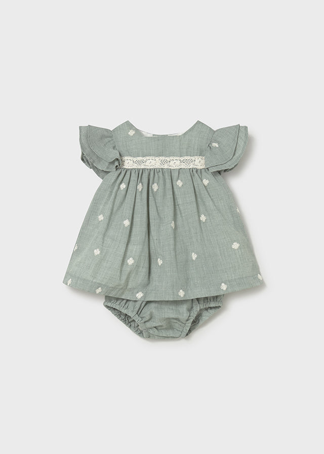 Mayoral Vestido Bordado Aqua para Bebé Niña