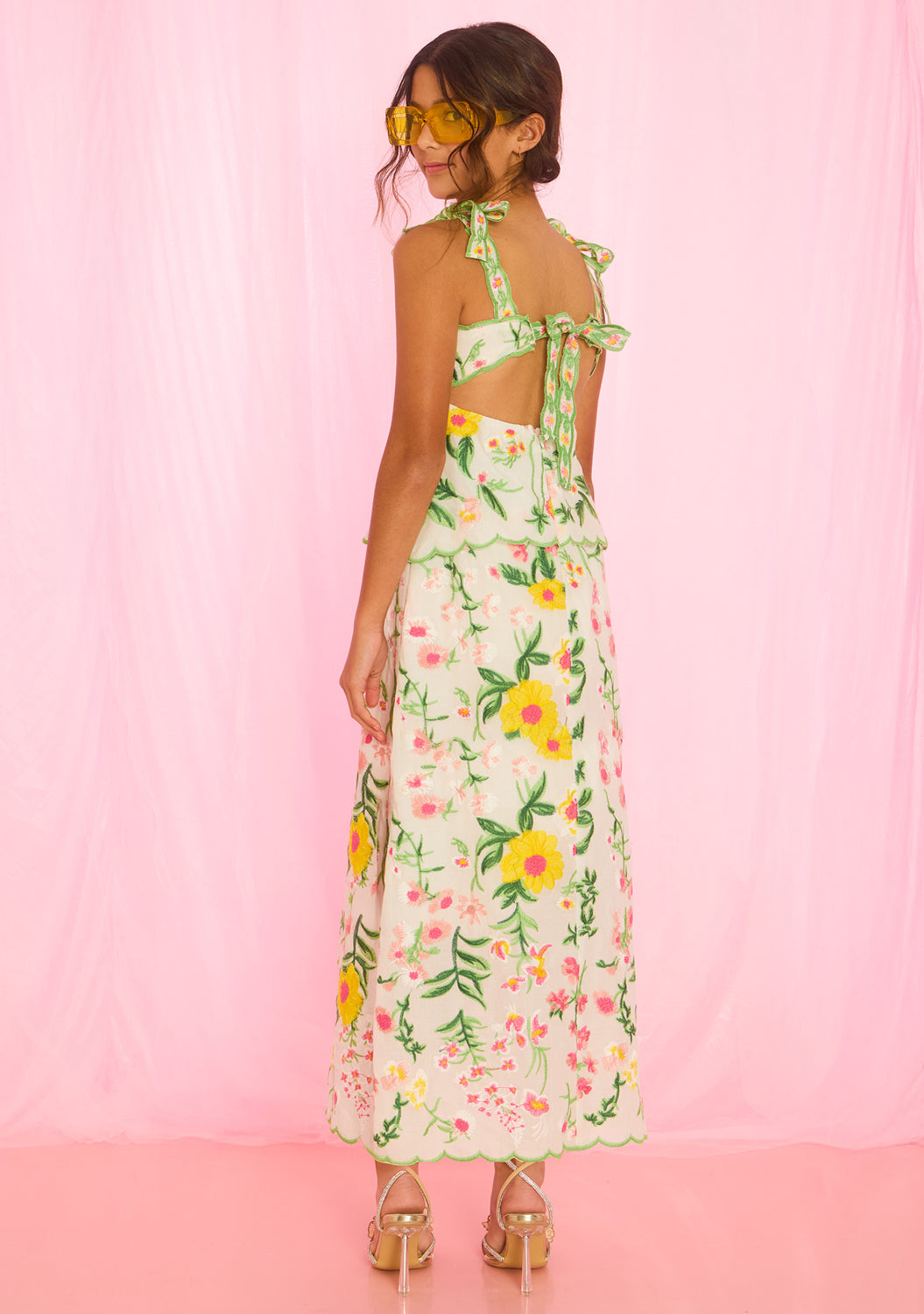 MARLO NIÑA VESTIDO KAYLEE EMBROIDERED MAXI FLORAL