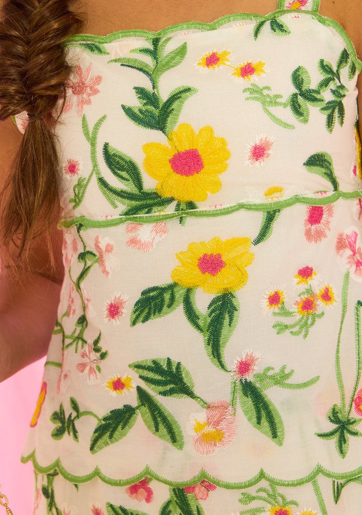 MARLO NIÑA VESTIDO KAYLEE EMBROIDERED MAXI FLORAL