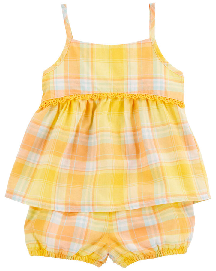 OSHKOSH BEBE NIÑA CONJ. DE SHORT MULTI PLAID