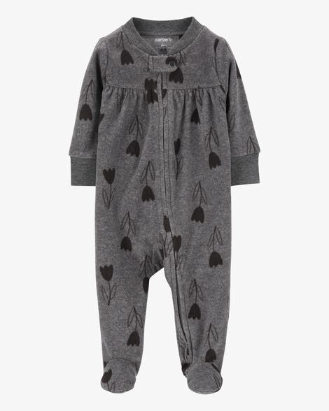CARTERS BEBE NIÑA PIJAMA TULIP PRINT GRAY/BLACK
