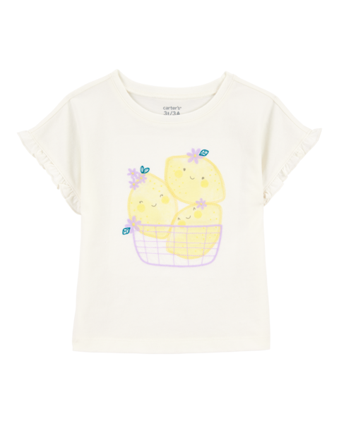 Carters Tshirt Ivory Lemon para Bebé Niña
