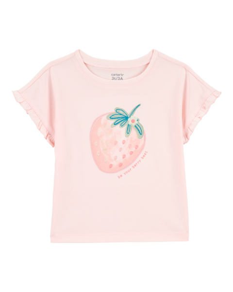 Carters Tshirt Pink Strawberry para Bebé Niña