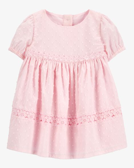 OSHKOSH BEBE NIÑA VESTIDO DOBBY PINK
