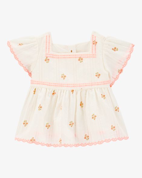 OSHKOSH BEBE NIÑA BLUSA WOVEN TOP CREAM