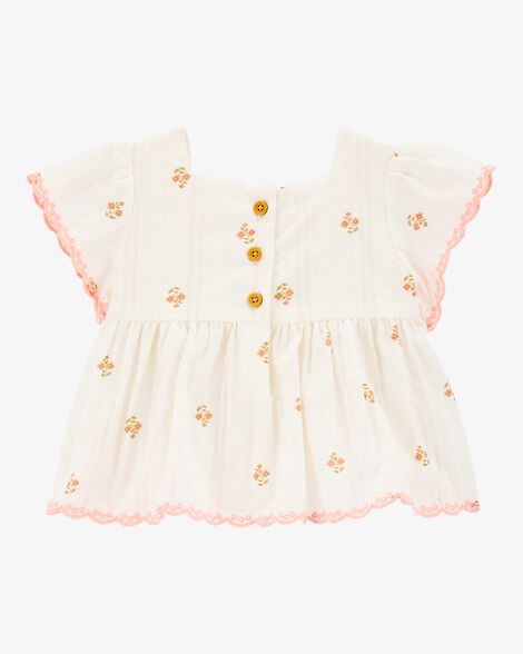 OSHKOSH BEBE NIÑA BLUSA WOVEN TOP CREAM