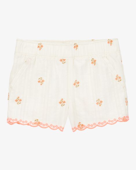 OSHKOSH BEBE NIÑA SHORT WOVEN PULL-ON CREAM