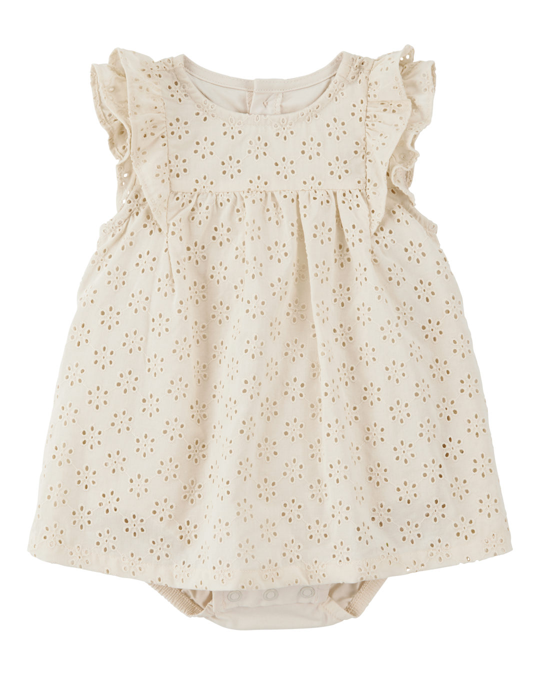 Carters Vestido Ivory Solid Eyelet para Bebé Niña
