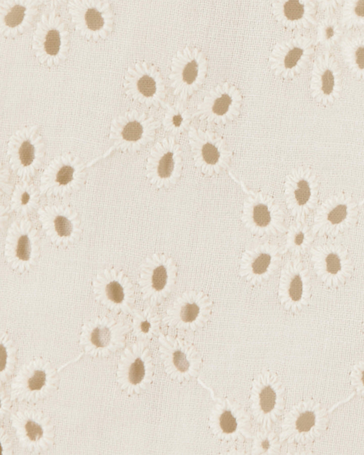 Carters Vestido Ivory Solid Eyelet para Bebé Niña