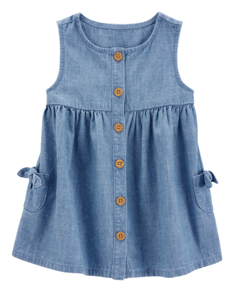 Carters Vestido Solid Chambray para Bebé Niña