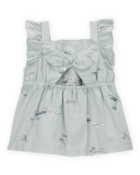 Carters Conjunto De Short Blue Print para Bebé Niña