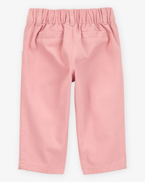 CARTERS BEBE NIÑO CONJ. DE PANTALON IVORY/PINK W/ BOWTIE